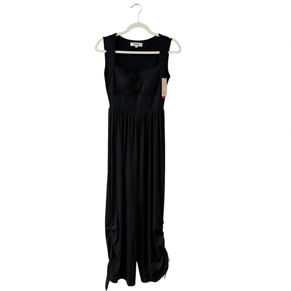 Popilush Elegant Black Wide Leg Jumpsuit - Picture 3 of 15